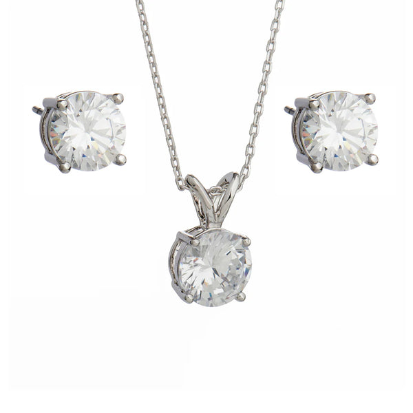 KNIGHT & DAY -  Solitaire Pendant and Earring Set