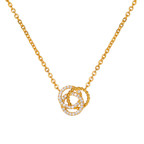 KNIGHT & DAY -  The Pink Box Gold Circle Necklace