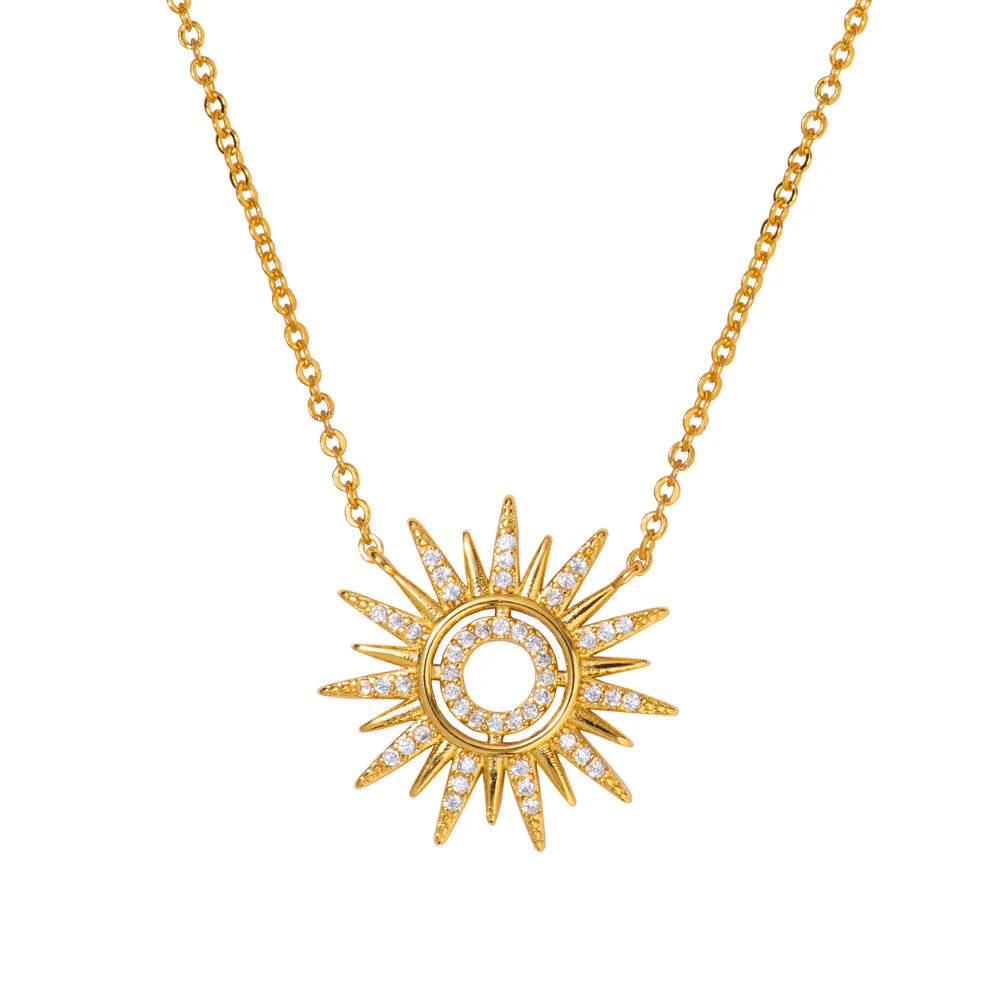 KNIGHT & DAY -  The Pink Box Gold Starburst Necklace