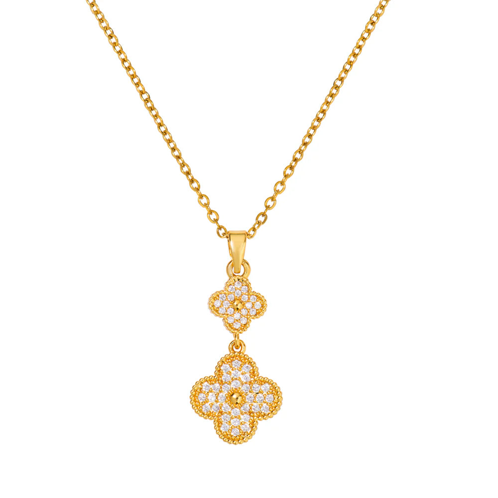 KNIGHT & DAY -  Clover Double Drop Pendant