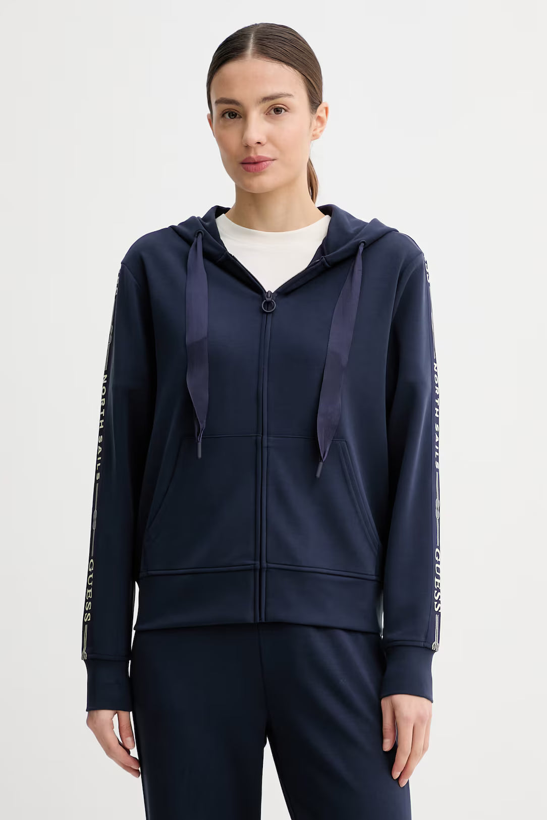GUESS XNS Zip Up Hoodie Blue
