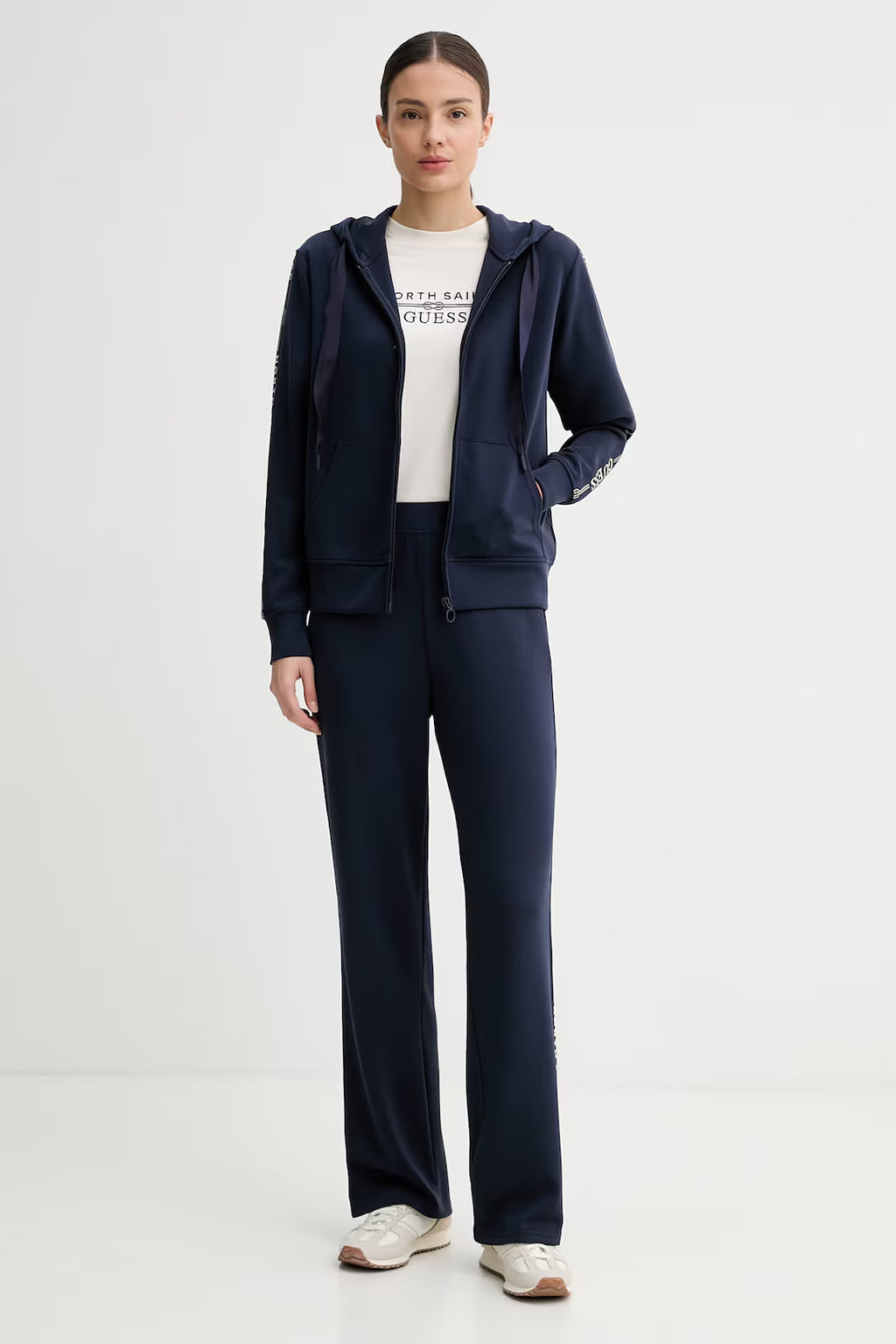 GUESS XNS Zip Up Hoodie Blue