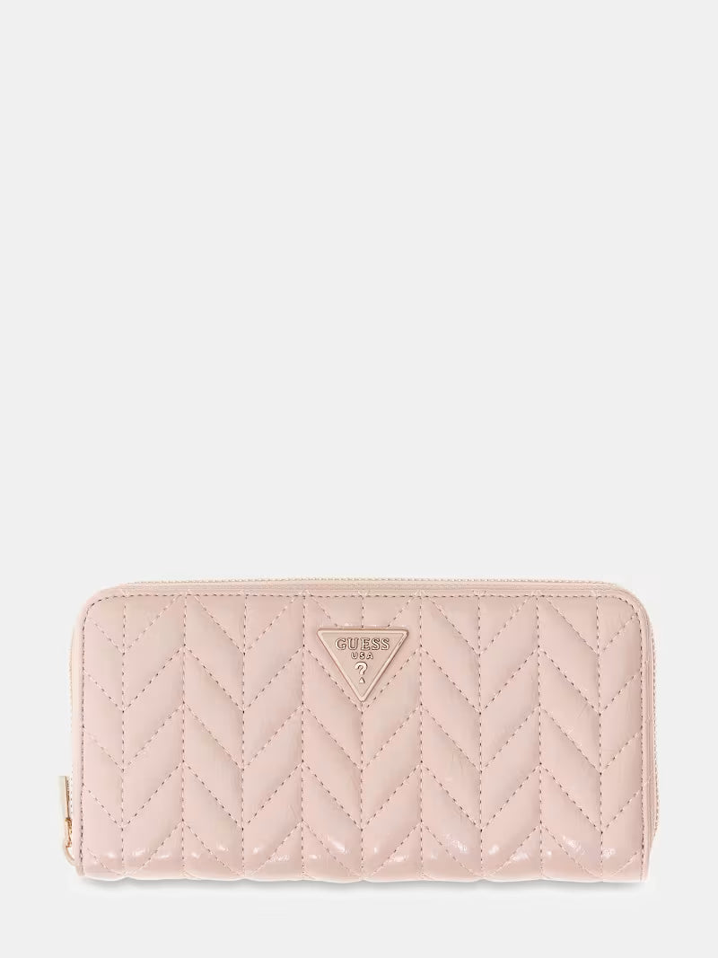 GUESS Cheryl Large Zip around Wallet in Rose