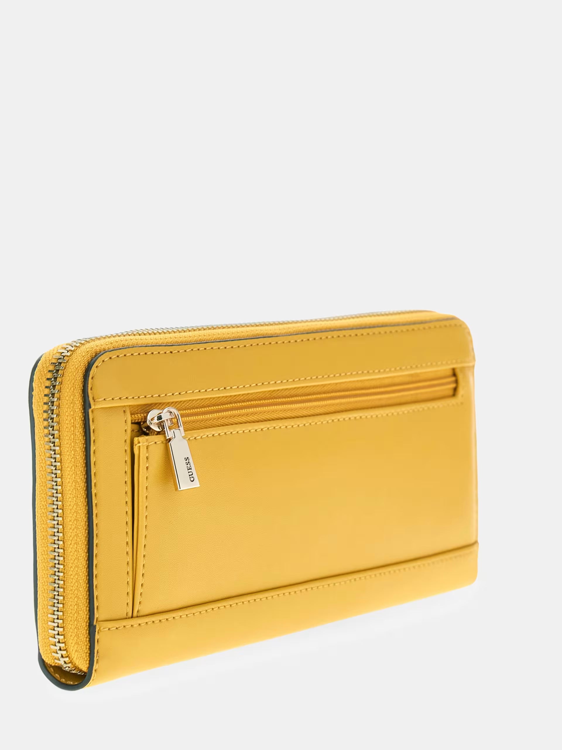 Guess Janie Large Zip Around Wallet in Amber