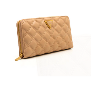 GUESS Giully Quilted Maxi Wallet Dark Taupe