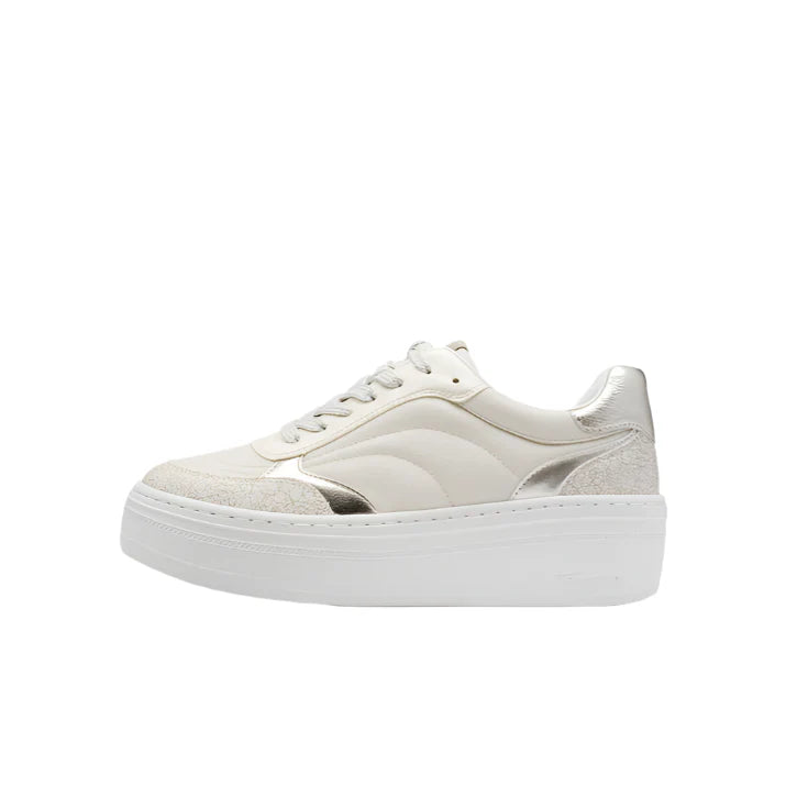 Tamaris Trainer in White/Latte/Silver