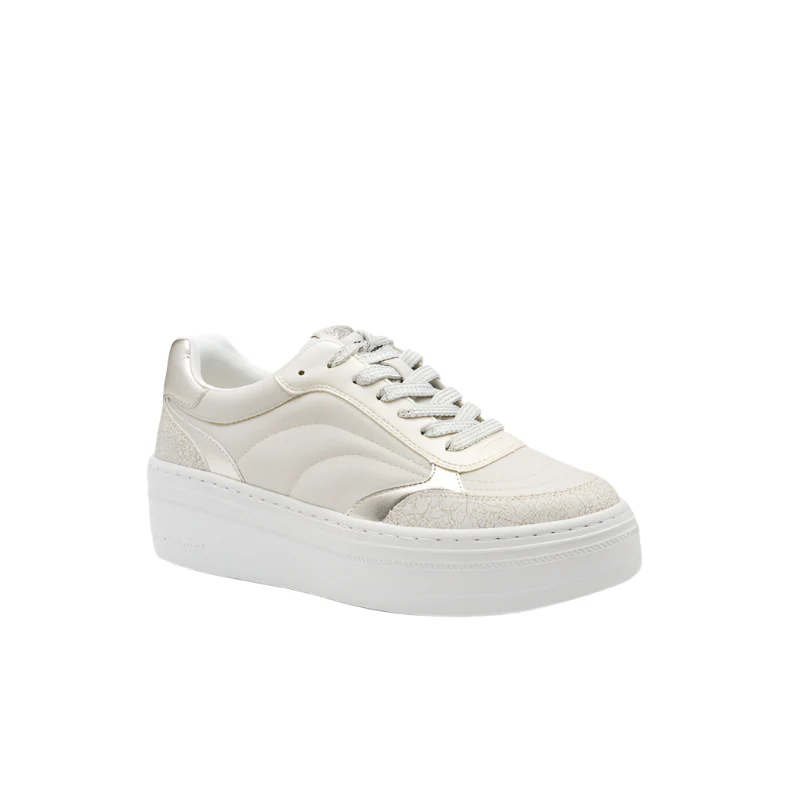 Tamaris Trainer in White/Latte/Silver