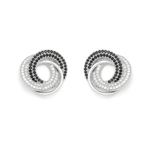 KNIGHT & DAY - Clear & Jet CZ Stone Earrings