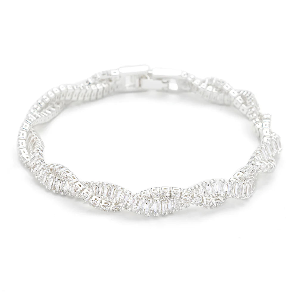 KNIGHT & DAY - Interwoven CZ Stones Braceleet