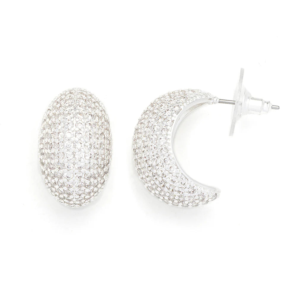 KNIGHT & DAY - Crystal Encrusted Chunky Hoop Earrings
