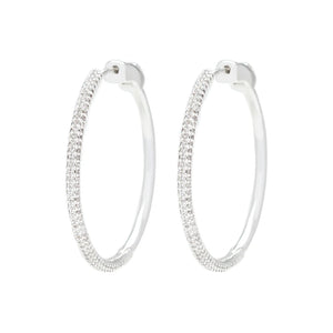KNIGHT & DAY - Medium Size Crystal Encrusted Hoops