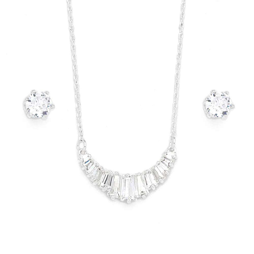 KNIGHT & DAY - Baguette Style Necklace/Earring Set