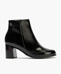 Pitillos Black Patent Heeled Ankle Boot