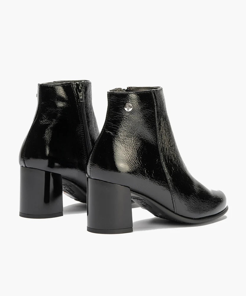 Pitillos Black Patent Heeled Ankle Boot