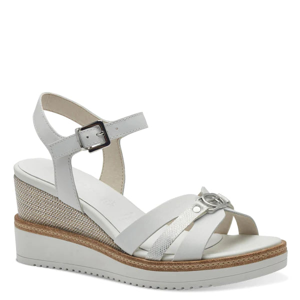 Tamaris White Wedge Sandal