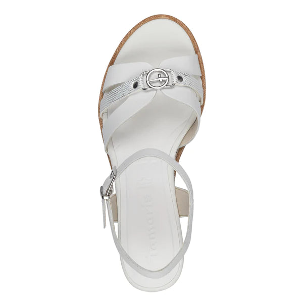 Tamaris White Wedge Sandal