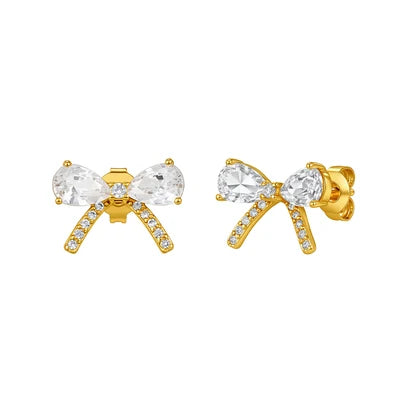 KNIGHT & DAY -  Crystal Bow Earrings