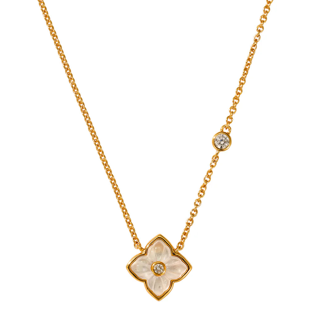KNIGHT & DAY -  Mother of Pearl Floral Charms Pendant