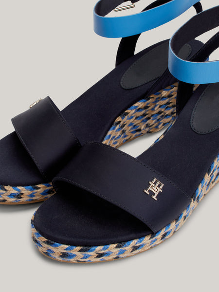 TOMMY HILFIGER Satin Contrast Strap Wedge Sandals