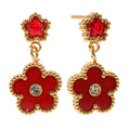 KNIGHT & DAY - Burgundy and Crystal Earrings