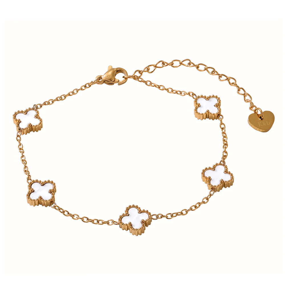 KNIGHT & DAY - White Clover Bracelet