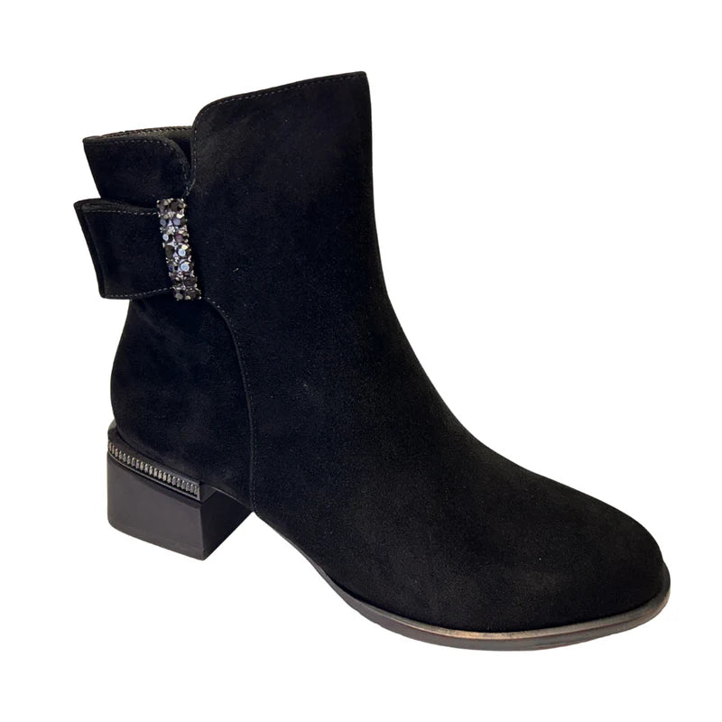 Loretta Vitale Suede Heeled Dress Boot