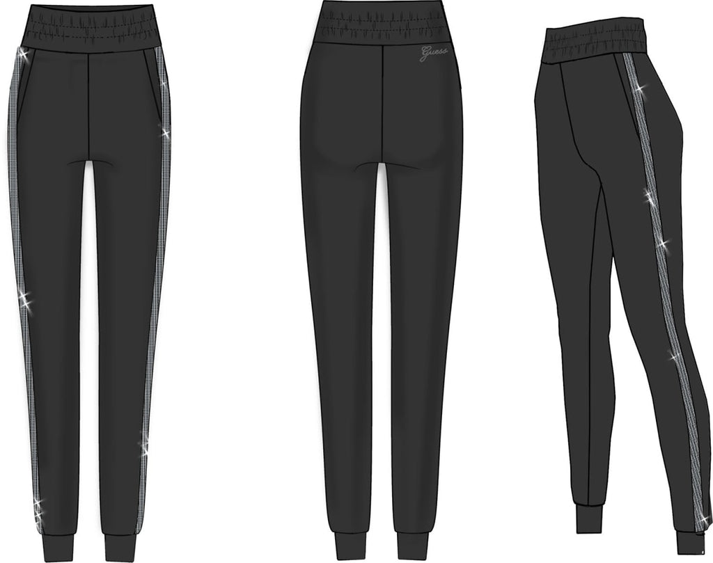 GUESS Victoire Scuba Pants Black