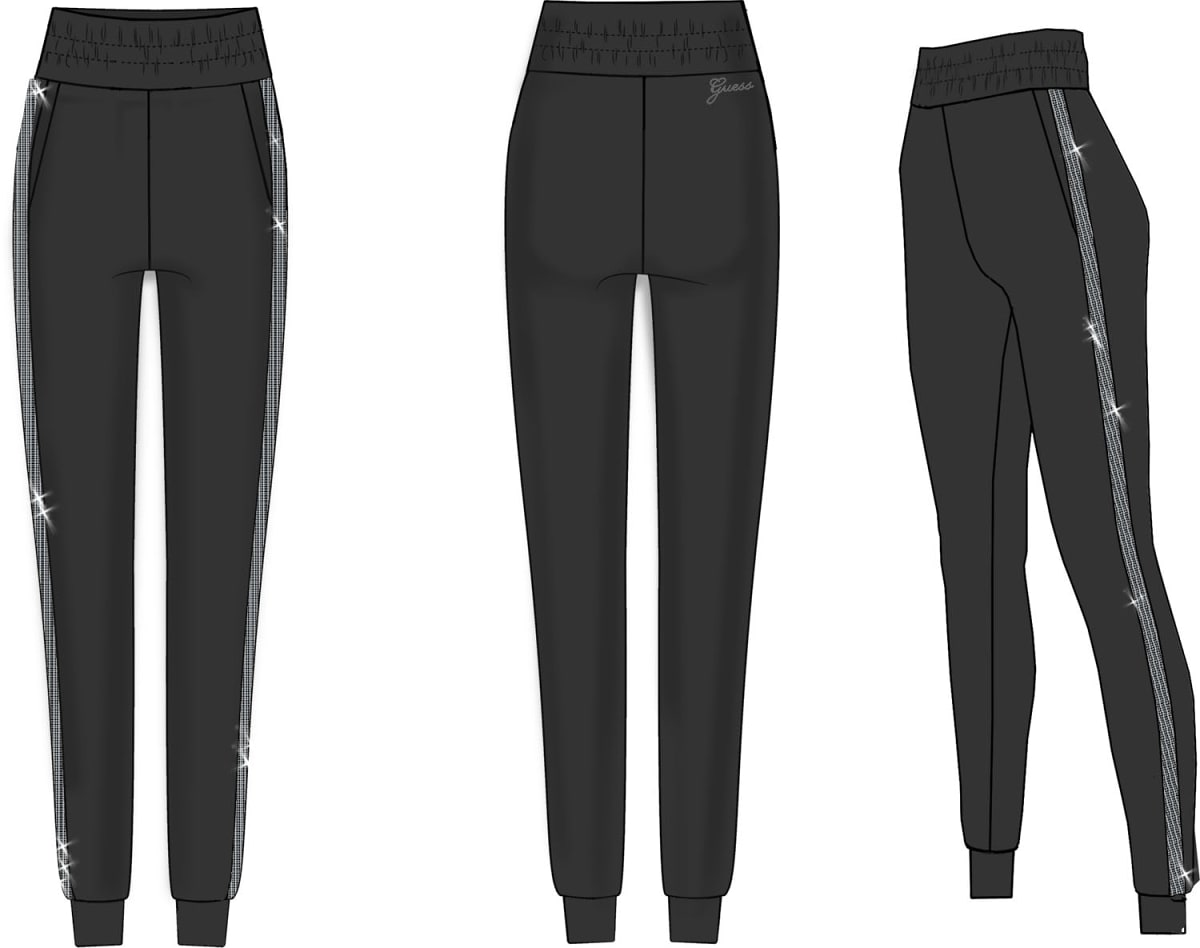 GUESS Victoire Scuba Pants Black
