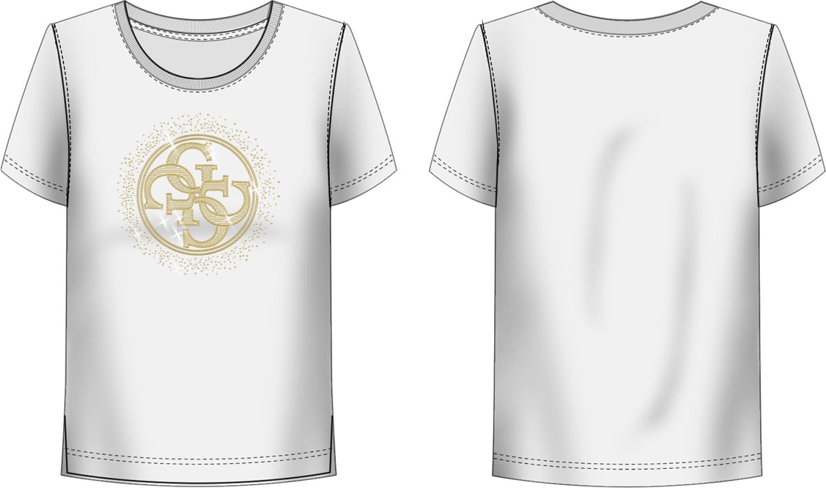 GUESS Round Crystal Tee Shirt