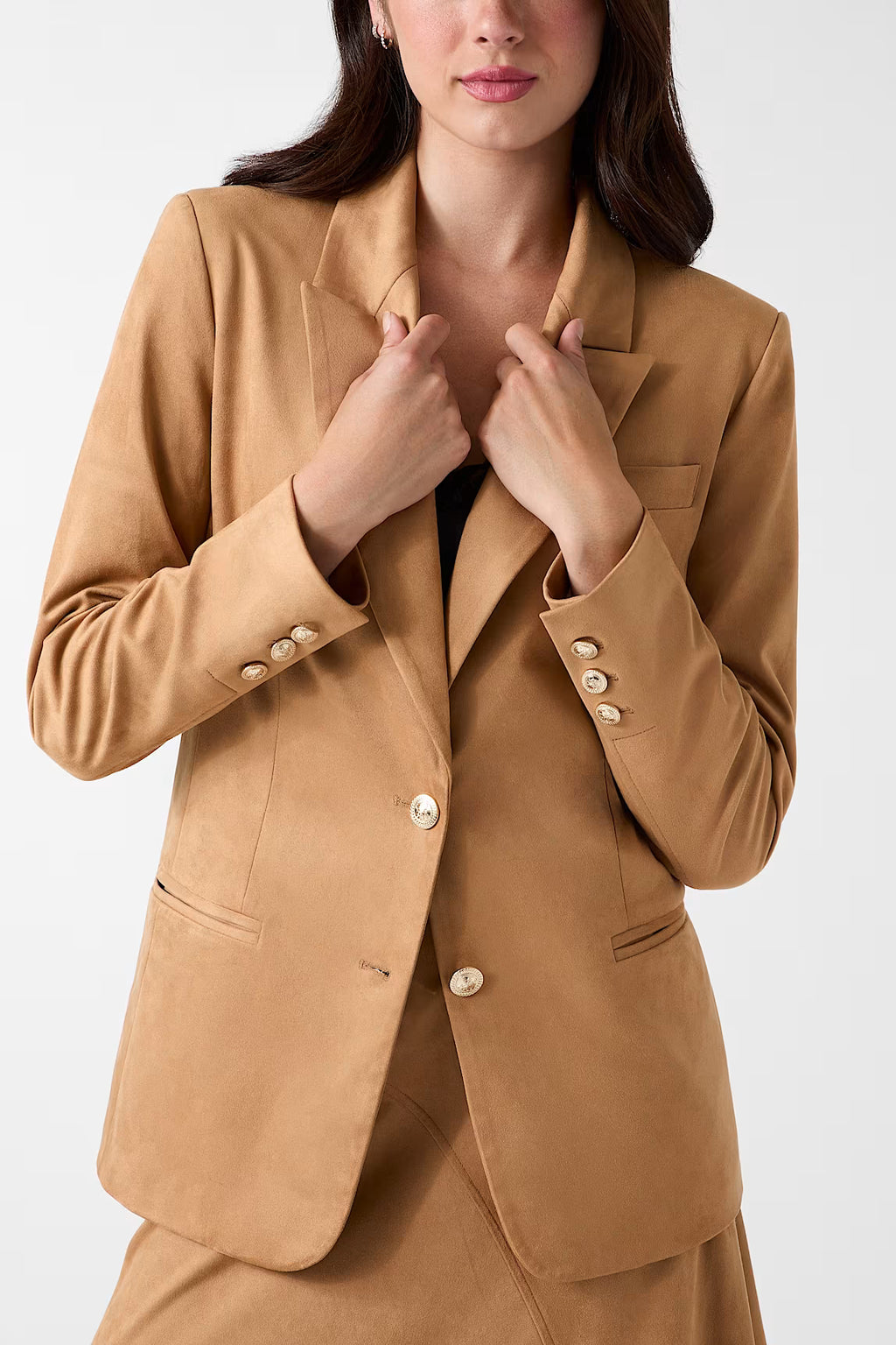 GUESS Mia Single Breasted Blazer in Sand