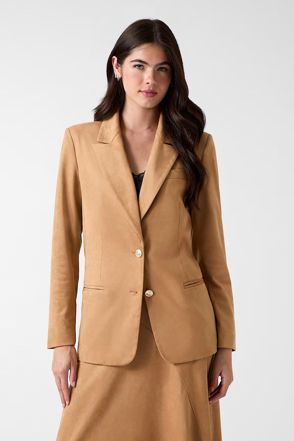 GUESS Mia Single Breasted Blazer in Sand
