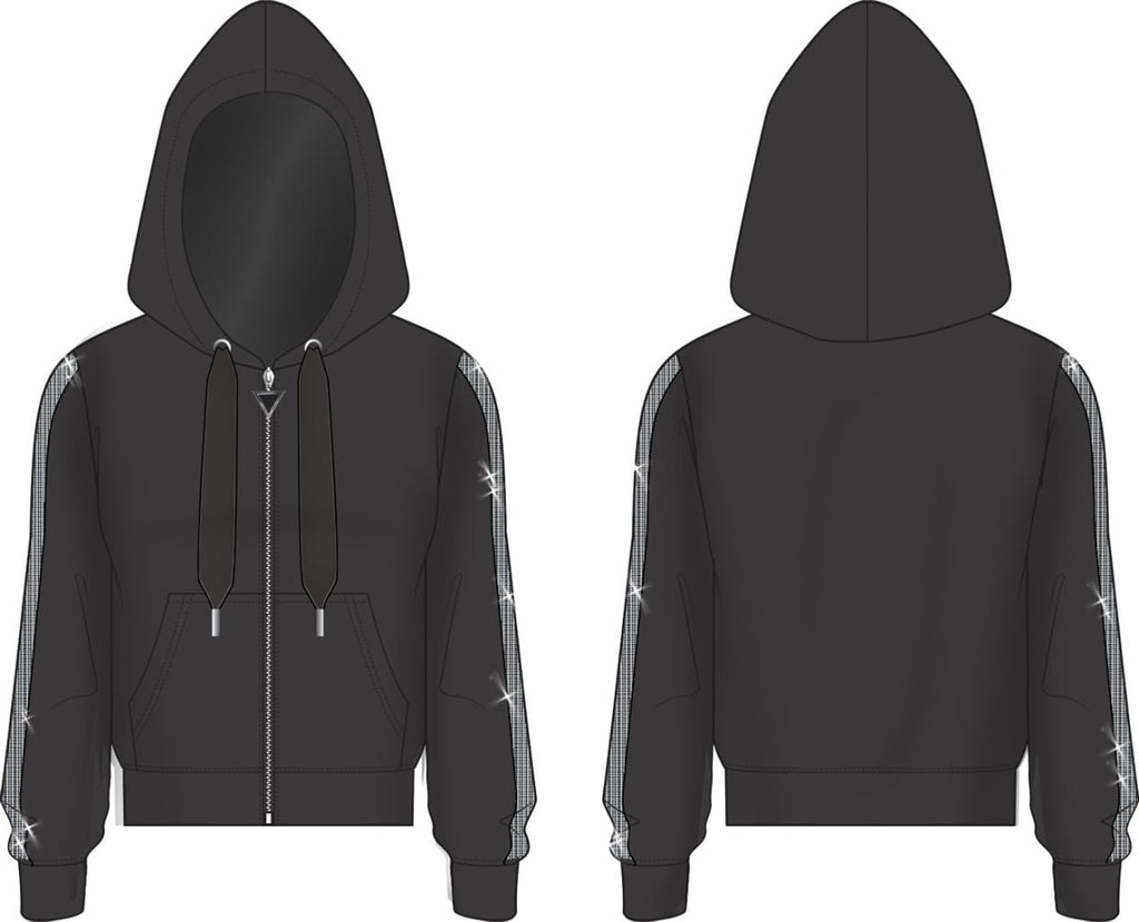 GUESS Hooded Victoire Zip Up Black