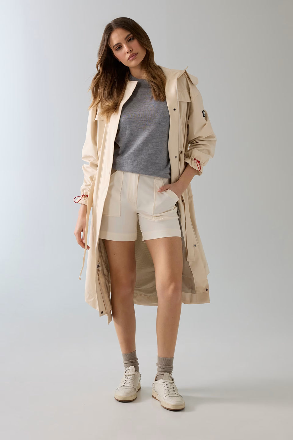 Guess North Sails Long Parka Jacket Cream