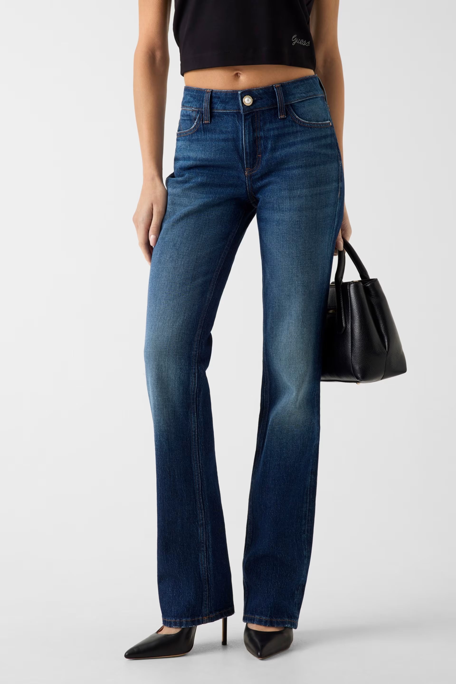 GUESS Sexy Straight Cut Dark Denim Jeans