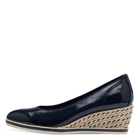 Tamaris Wedge Pump Navy Patent