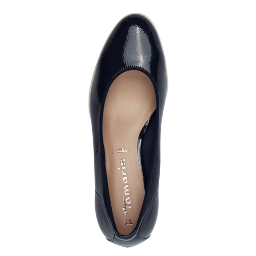 Tamaris Wedge Pump Navy Patent