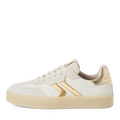 Tamaris White/Gold Leather trainers