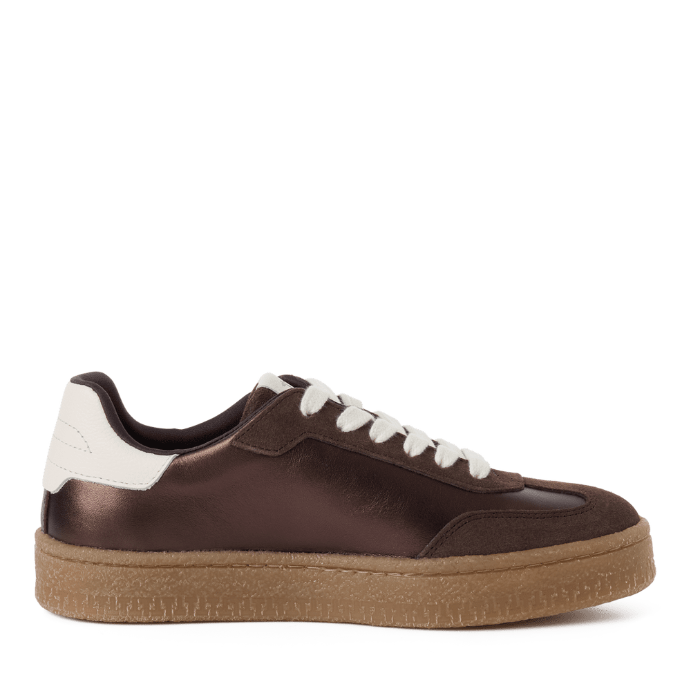 Tamaris Brown/White Leather trainers