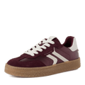 Tamaris Burgundy/White Leather trainers