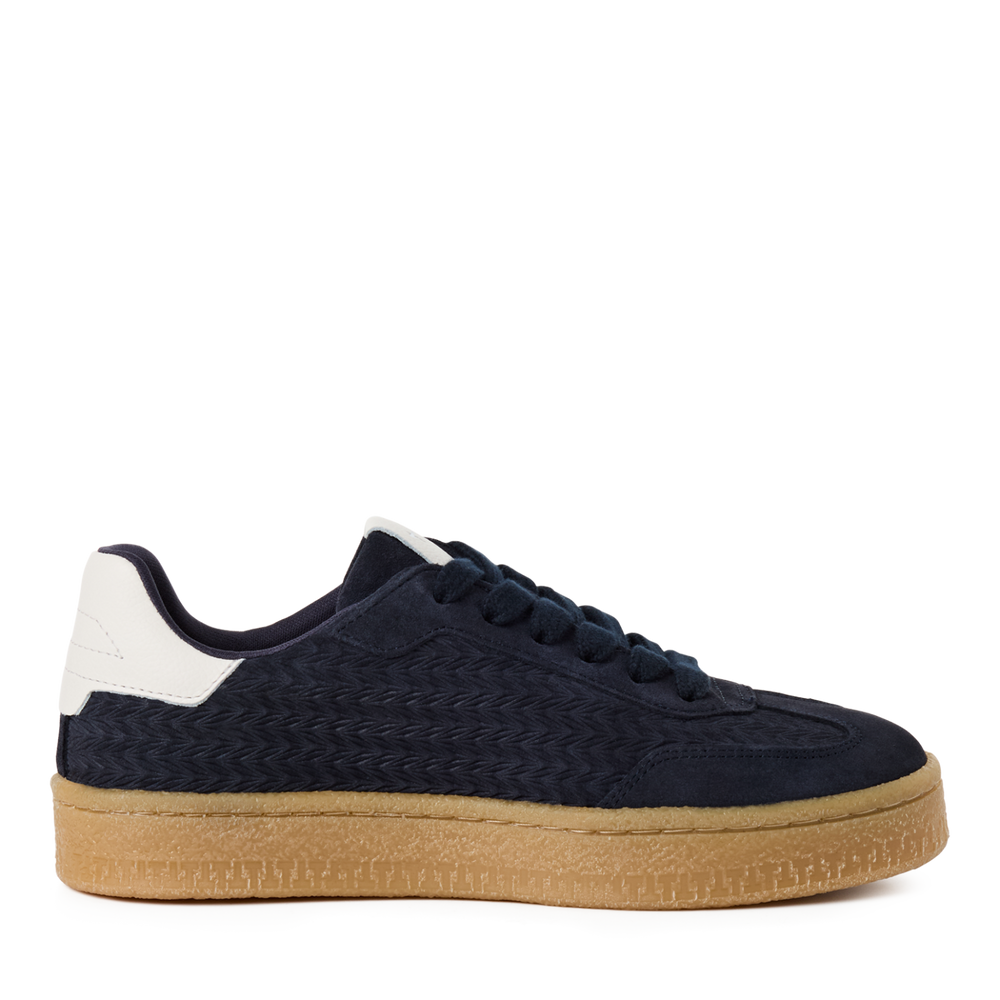 Tamaris Navy/White Leather trainers