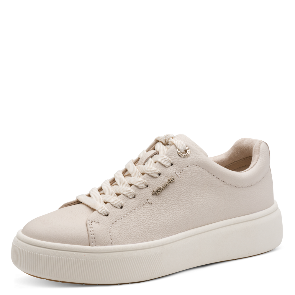 Tamaris Ivory Leather trainers