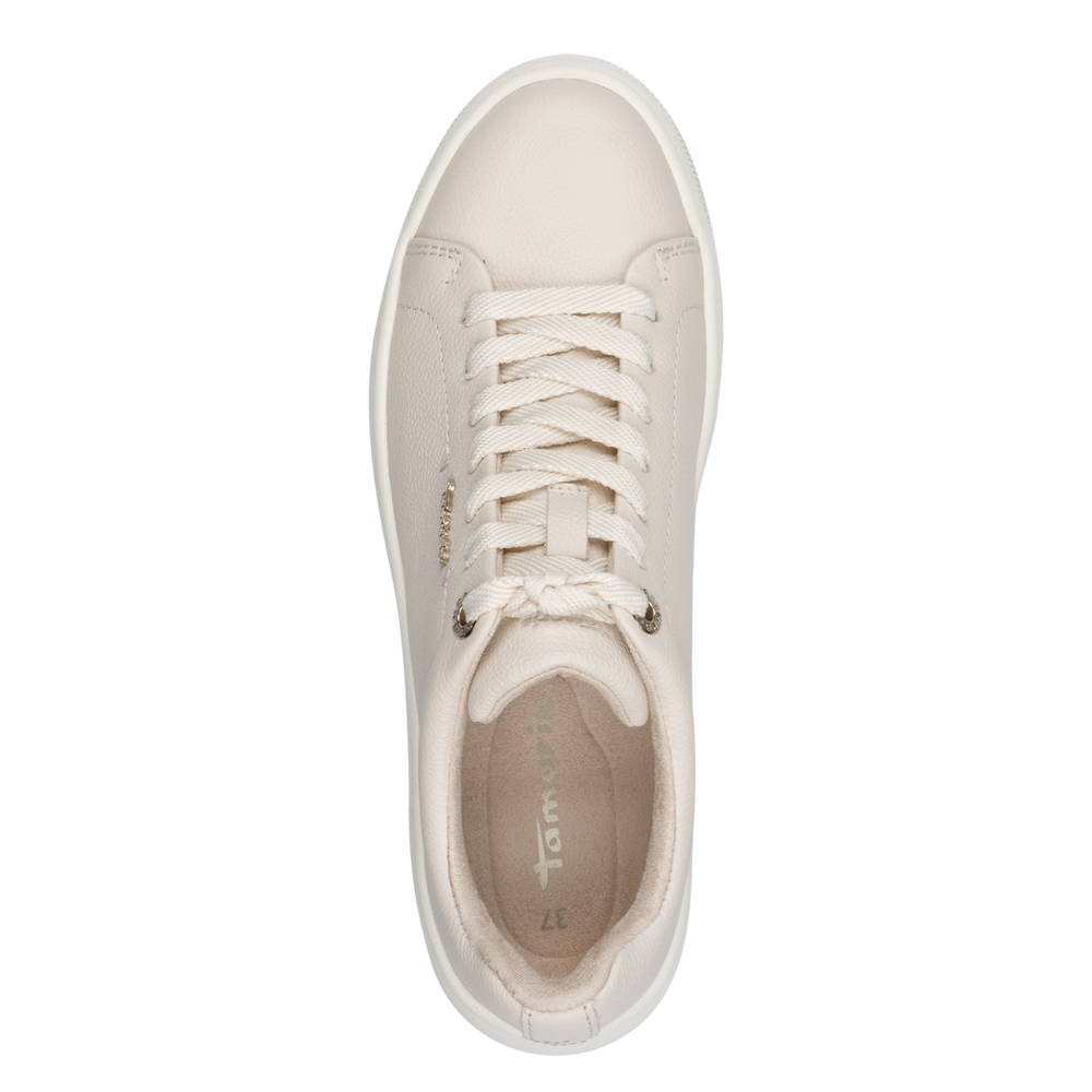 Tamaris Ivory Leather trainers