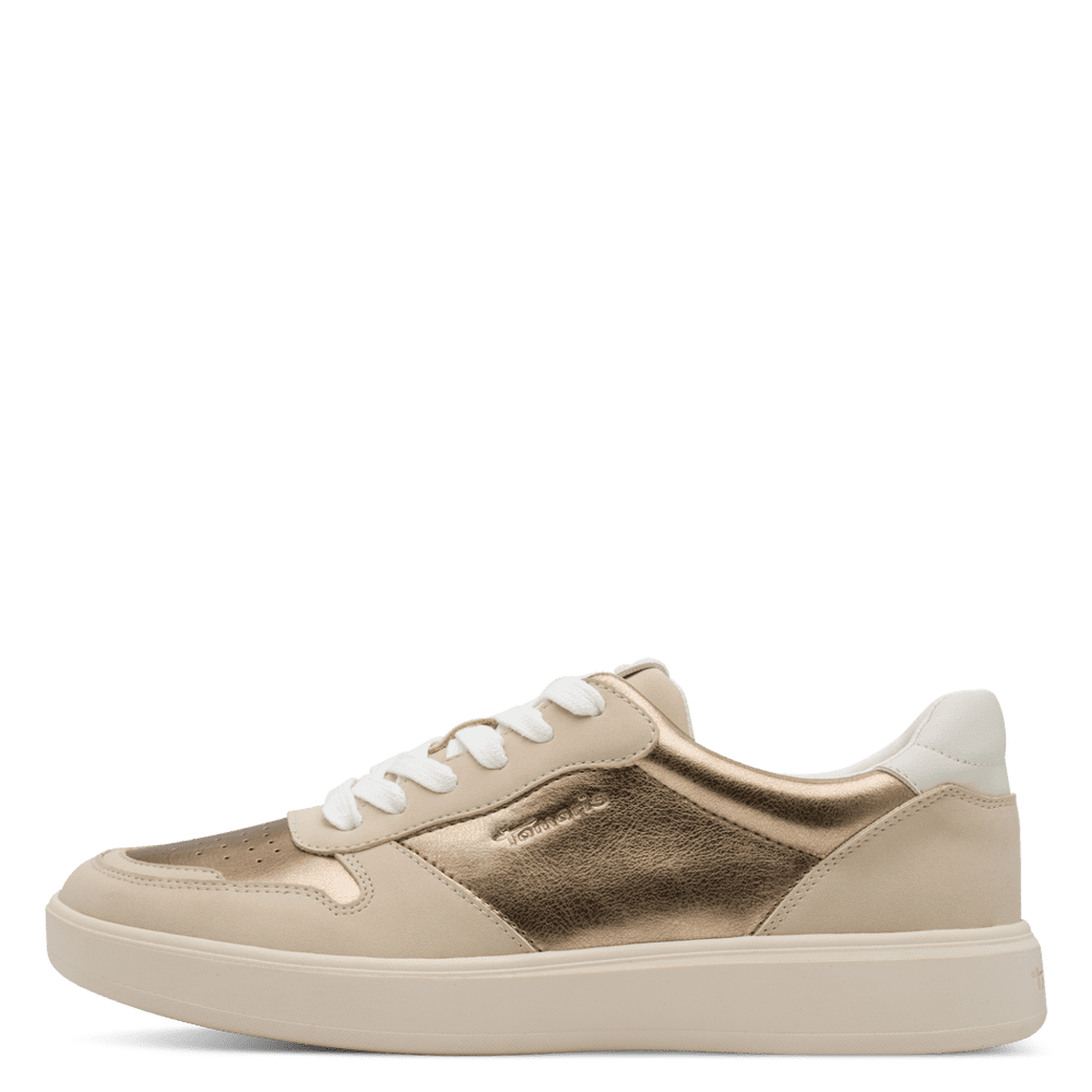 Tamaris Gold/Beige Vegan Trainer