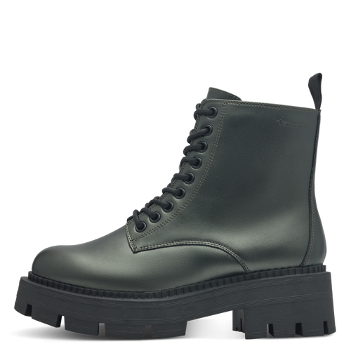 Tamaris Laced Ankle Boot Green Metallic