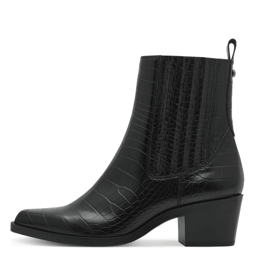 Tamaris Black Croc Ankle Boot