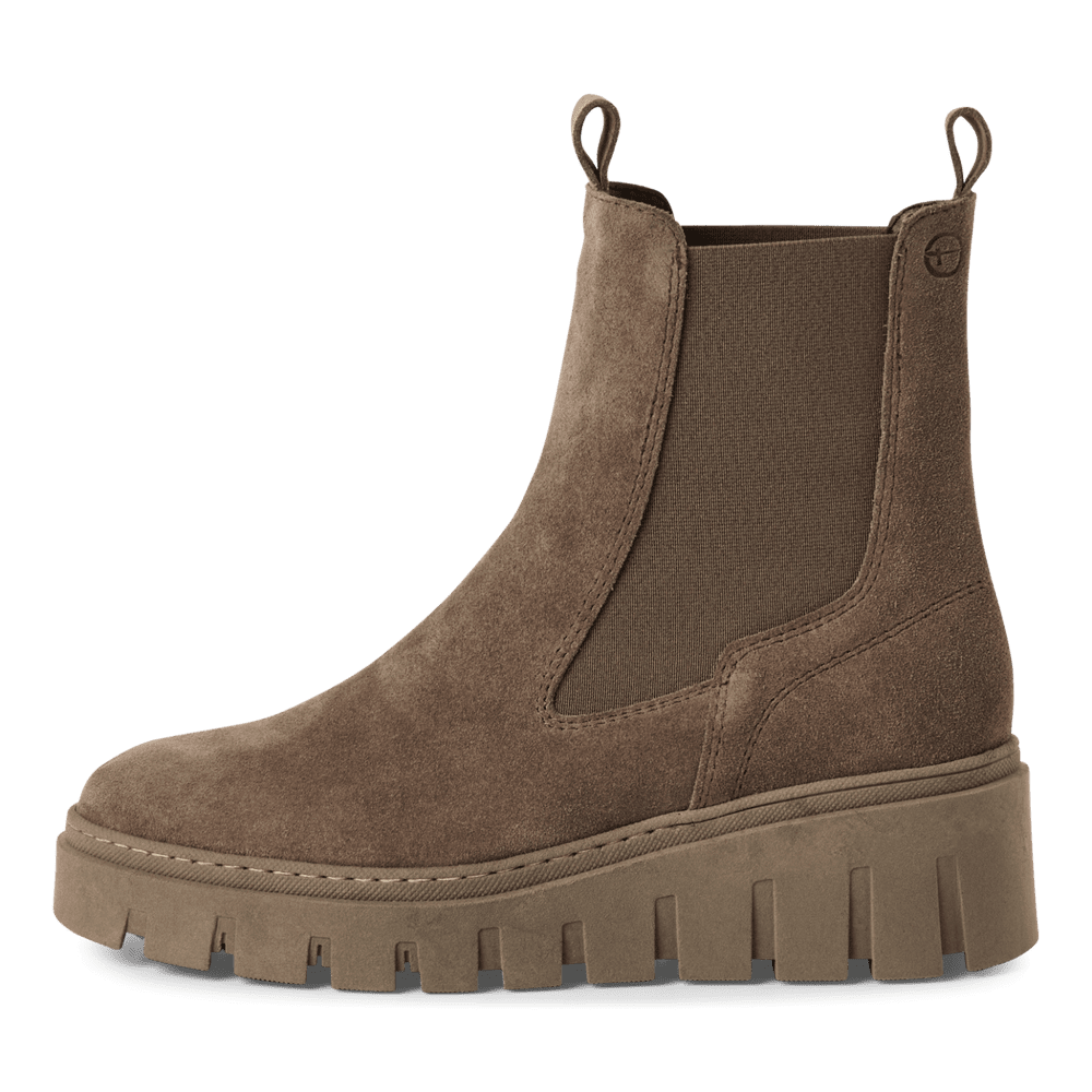 Tamaris Leather Chelsea Boot Taupe