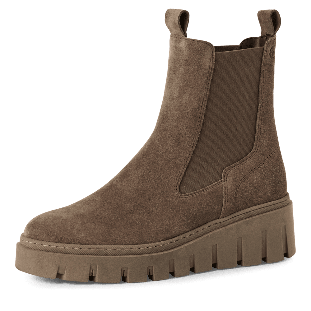 Tamaris Leather Chelsea Boot Taupe