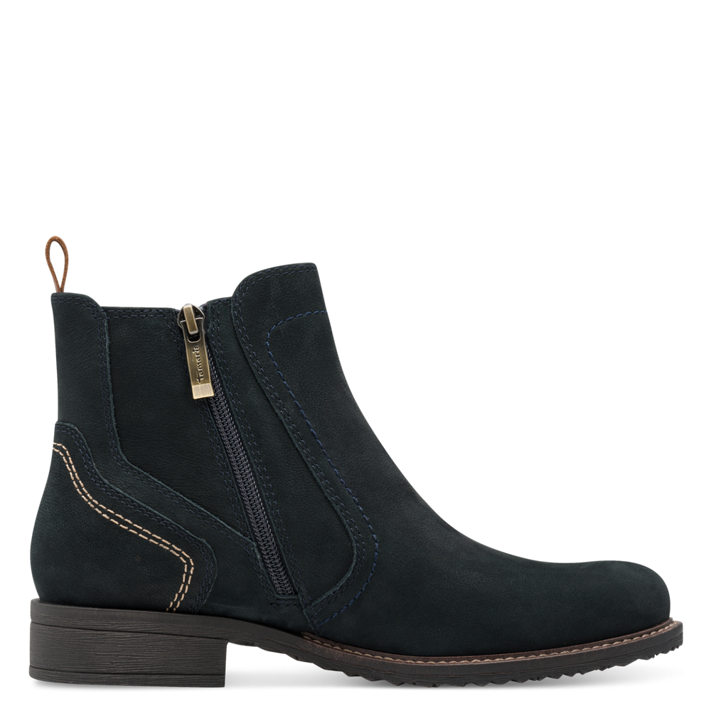 Tamaris Nubuck Navy Chelsea Boot