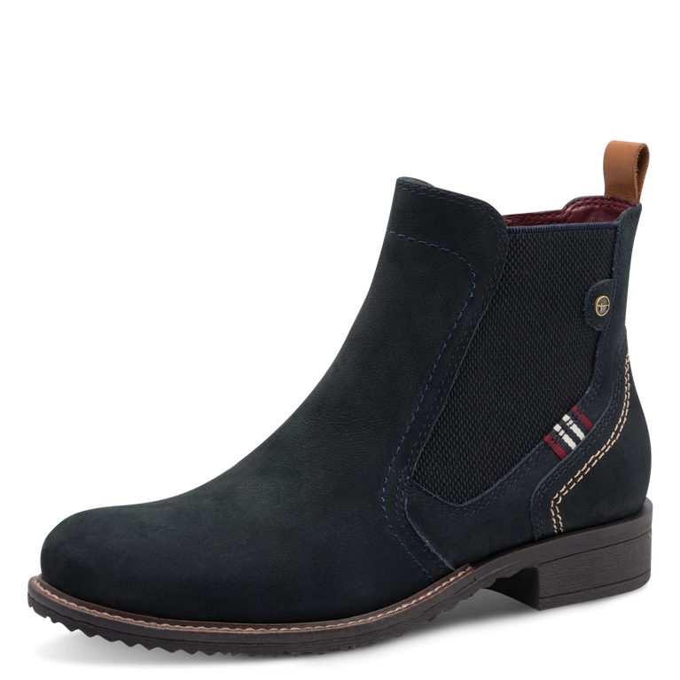 Tamaris Nubuck Navy Chelsea Boot
