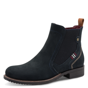 Tamaris Nubuck Navy Chelsea Boot